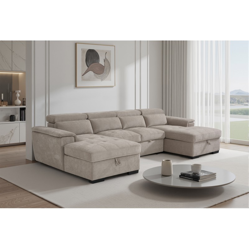 Windsor U-Shape Corner Sofa Bed with Storage