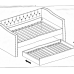 WT4591 - GREY FABRIC GUEST BED