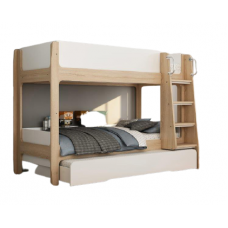 527-BB WHITE & OAK TRIO BUNK BED
