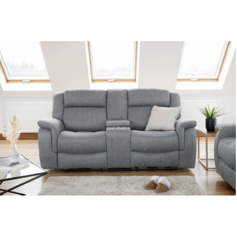 Linden Electric Recliner 2 Seater Sofa in Grey Linden Electric Recliner 2 Seater Sofa in Grey