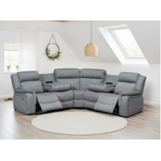 Linden Electric Recliner Large Corner Sofa in Grey Linden Electric Recliner Large Corner Sofa in Grey
