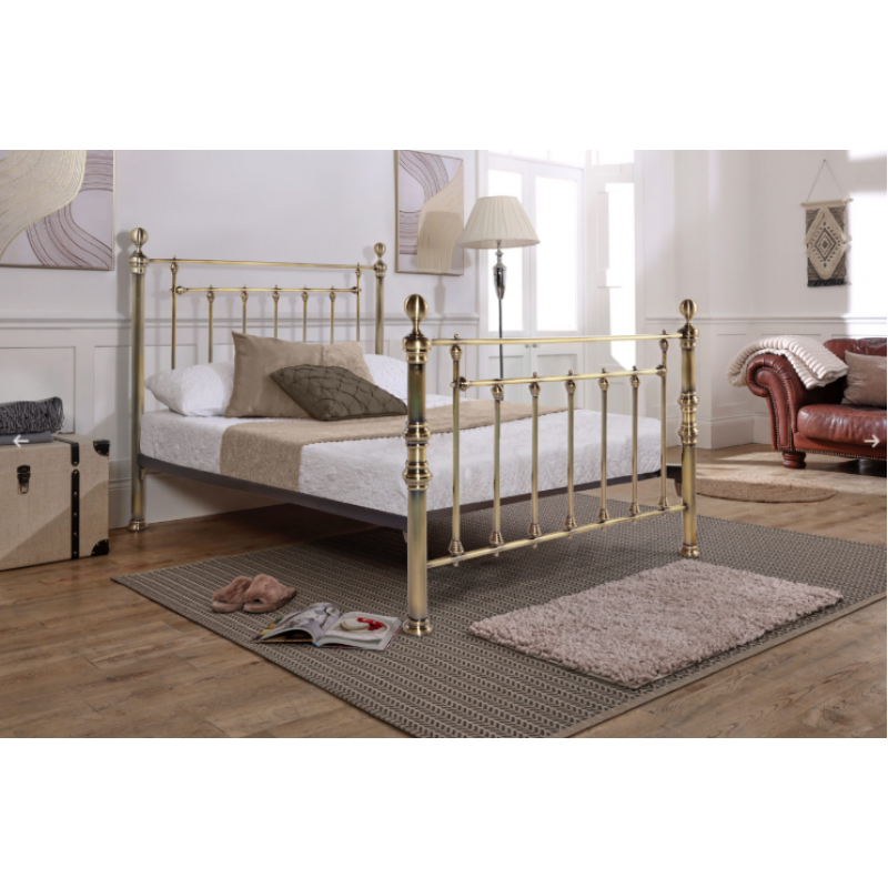 Gloucester Metal Bed Frame in Antique Brass