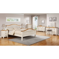 Main Oak Bed Frame in Cream & Oak Main Oak Bed Frame in Cream & Oak