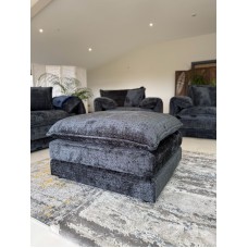 Stratus Chenille Fabric Footstool